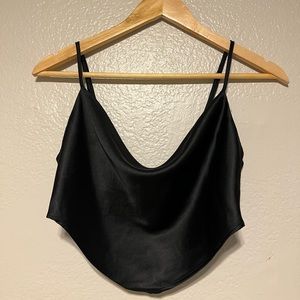 Forever 21 crop satin cowl neck top
